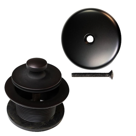 Westbrass Twist & Close Bathtub Drain Trim with One-Hole Overflow Cover, Oil Rubbed Bronze D94-12
